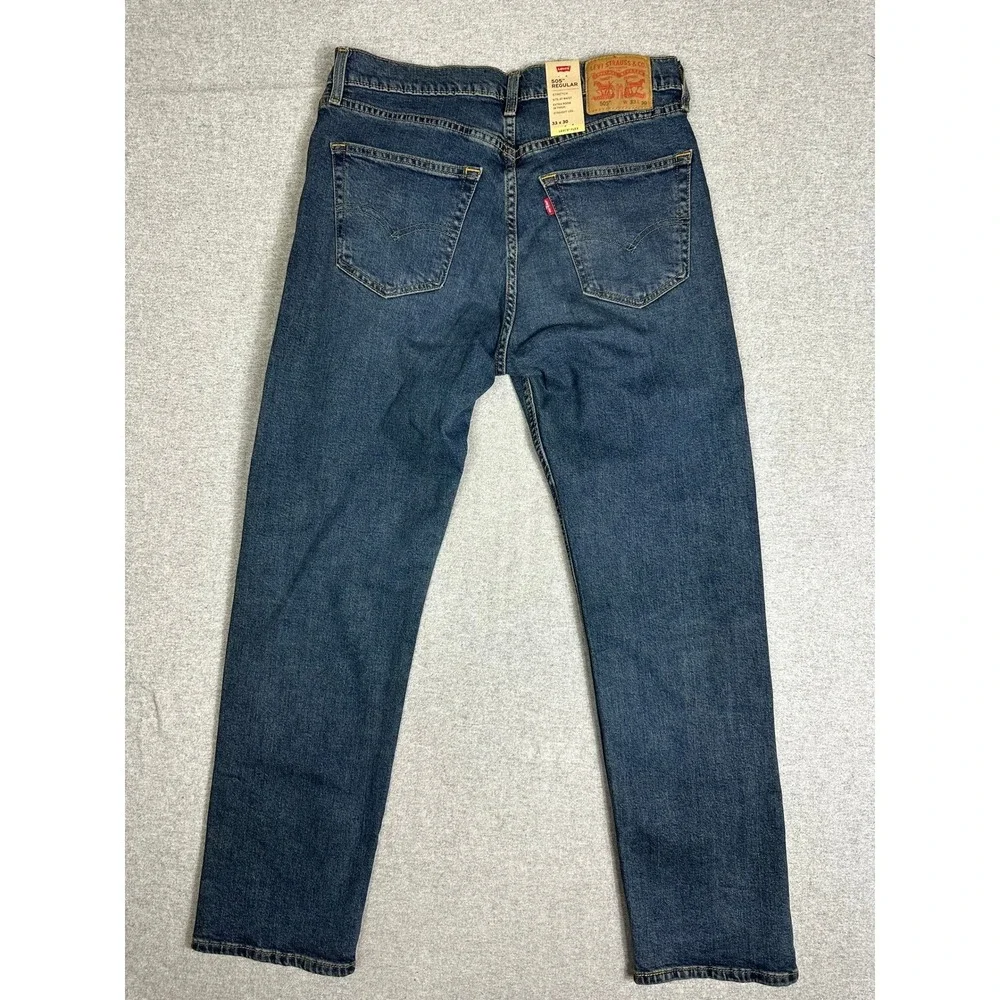 Levis 505 Jeans Mens 33x30 Blue NEW Stretch Flex Eco‎ Performance
